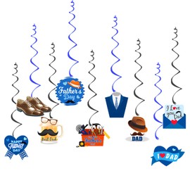 36Pcs Fathers Day Hanging Swirl Decorations Happy Father's Day Hanging Ceiling Wall Decorations Ceiling Hanging Swirls for Fathers Day Birthday Party Supplies