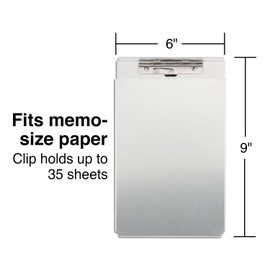 Staples 1828056 Aluminum Clipboard Memo Silver 10-Inch X 6-1/4-Inch X 1-1/8-Inch
