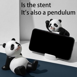 nulala Panda Phone Stand for Desk, Cute Panda Smartphone Phone Holder, Resin Statue for Kids Room, Office and Living Room Decoration