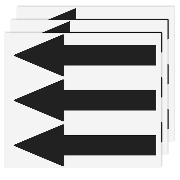 8"x2" Arrow Sticker, Black Arrows Sign, 9 Pack Floor Stickers,