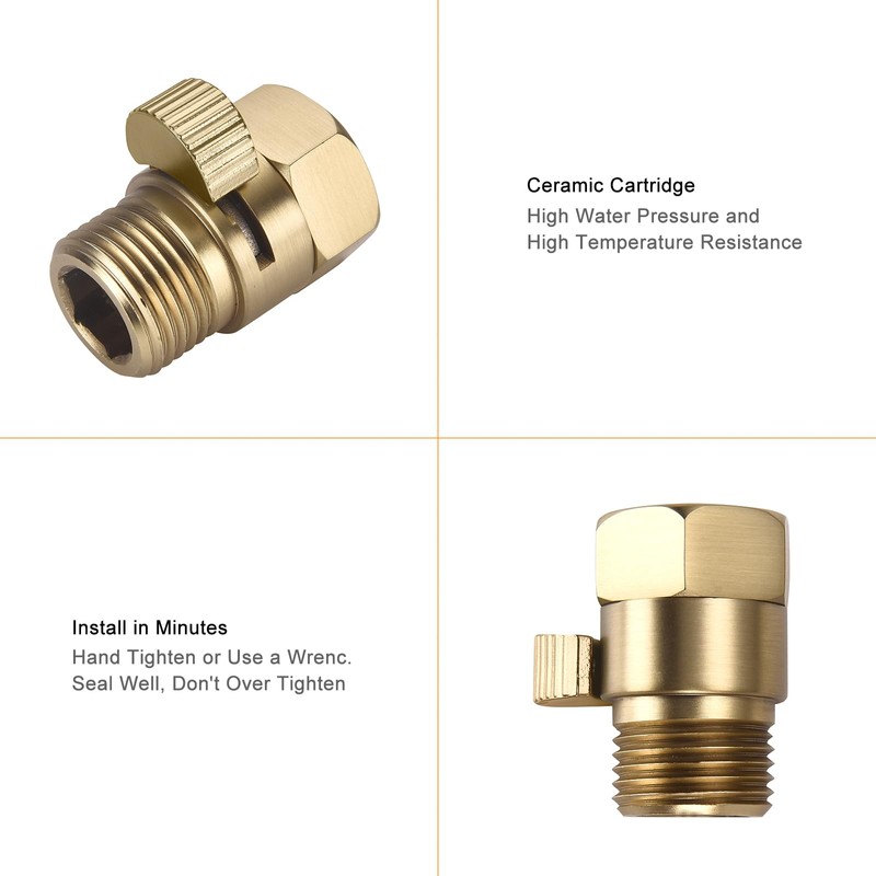 ChuangTim Brushed Nickel Water Flow Control Valve, G1/2" Shower Head