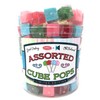 Hard Candy Cube Lollipop Suckers: Individually Wrapped Flavored Sucker Pack