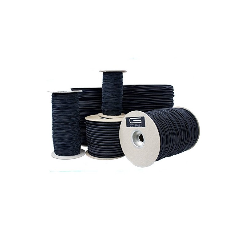 Golberg Black Shock Cord, Bungee Cord - (1/8 Inch x