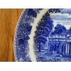 7" Blue & White MONTICELLO Souvenir Plate OLD ENGLISH STAFFORDSHIRE