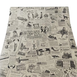 Dwind 1206 Vintage Peel and Stick Newspaper Wallpaper Beige Removable Self Sadhesive Wallpaper Textured For Bathroom Bedroom Livingroom Decor 17.7" x 9.8ft