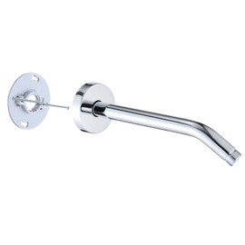 RAINREVIVE 10 Inch Shower Arm with Flange and Stabilizer Bracket, Wall Mounted Shower Pipe Arm 304 Stainless Steel For Fixed Shower Head & Handheld Showerhead, Chrome