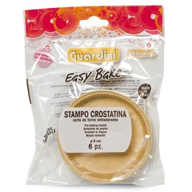 Guardini, Set di 6 stampi crostatine Ø 9 cm, Monouso, Carta da forno, Colore neutro, Made in Italy, Linea Easy Bake