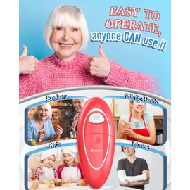 KingGardan Electric Can Opener, Automatic One-Touch Battery-Operated Smooth-Edge Side-Cut Handheld Opener for All Can Sizes, Ergonomic Design for Seniors & Arthritis and Weak Hands, Gifts