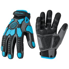PRISAFETY Anti Vibration Touch Screen Heavy Duty Industrial Work Gloves Oilfield Impact GlovesSize: Xl, Color: Blue