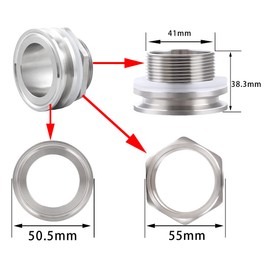 Enoch's Land 1.5" Tri Clamp Bulkhead Compression Fittings,Stainless Steel 304 Weldless Bulkhead, Homebrew Kettle Bulkhead
