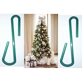 CONCEPT4U® 150 Ornament Hanger Hooks Christmas Tree Decoration Hanging S Shape Plastic Green Baubles Multi Purpose Classic