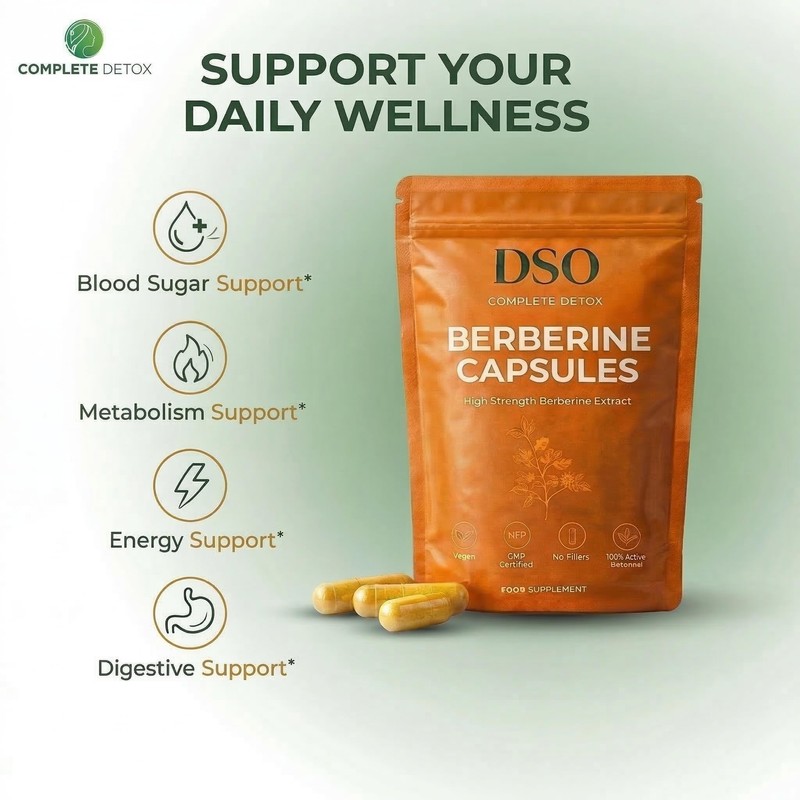 Berberine Capsules 600mg (25:1 Extract) – High Strength Berberine Supplement