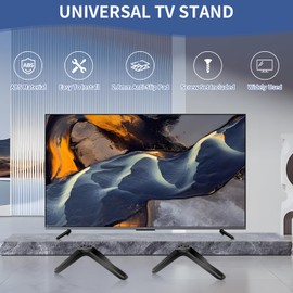 QILUCKY TV Stand, TV Base Pedestal Feet, TV Legs, Universal TV Stand Legs, TV Stand Legs, TV Stand Base Replacement, TV Legs for Most TCL 32in/40in/49in/50in/55in TVs, Screws Included