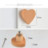 Auped 12PS Heart Shaped Wooden Knobs, Wooden Drawer Pulls, Natural