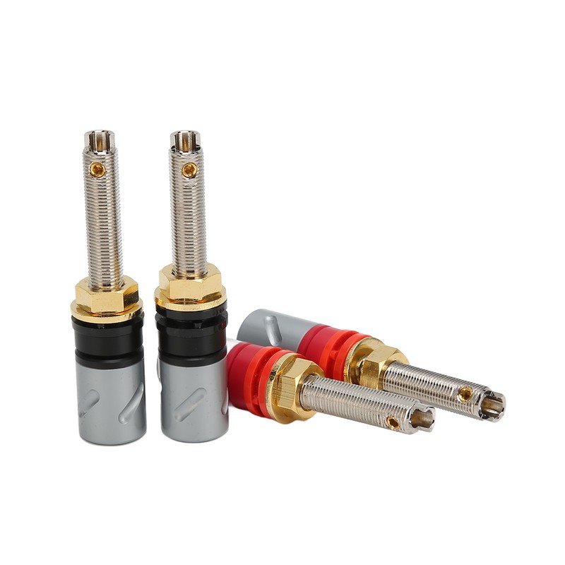 4 Pcs Banana Plug Connector Pure Copper 4mm Rhodium Plating