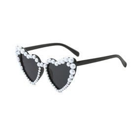 Heart Sunglasses Black Heart Glasses Heart Glasses Heart Glasses Heart Glasses Heart Sunglasses Wedding Shaped Sunglasses Bride Pearl Vintage Women's Heart Shaped Bridal Party Sunglasses Accessories,