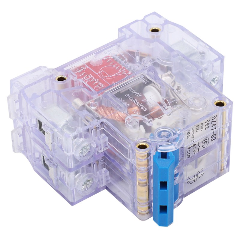6pcs DZ47‑63 2P 6‑63A Transparent MCB Mini Circuit Breaker Air