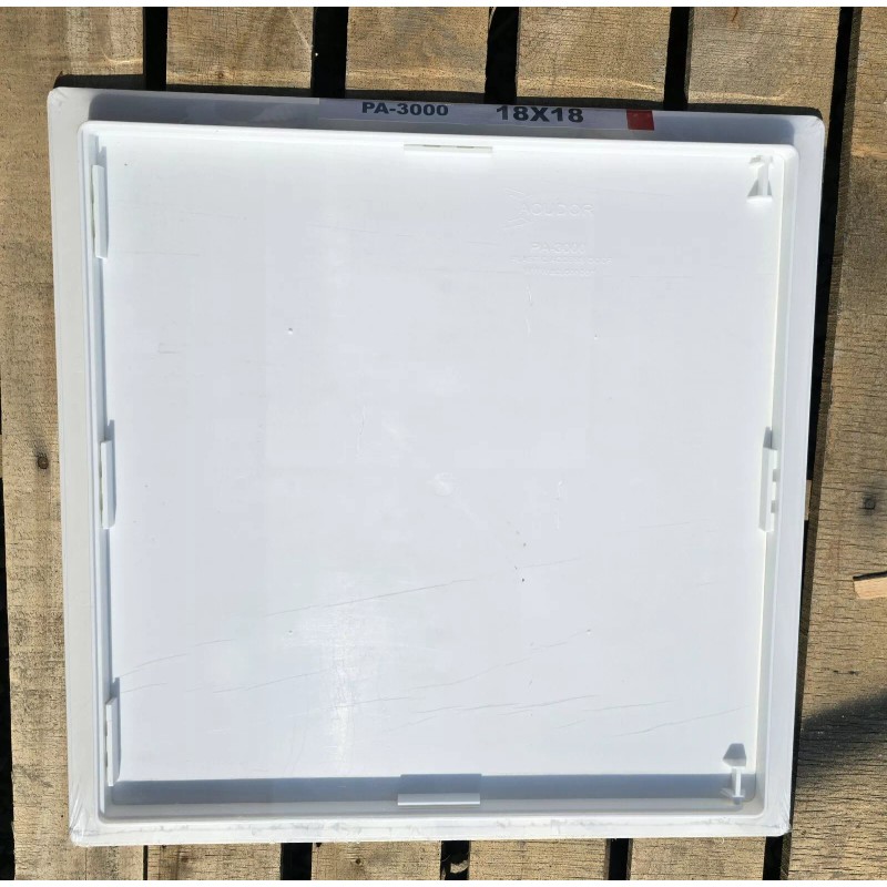 Acudor PA-3000 18"x18" White Universal Flush Access Door Plastic -shelf