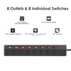 ANNQUAN 8 Outlet Heavy Duty Power Strip with 8 Individual