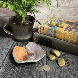 The Barrington Garage For Her Small Free Form Bowl by Laurie Pollpeter Eskenazi, Blue/Multi, Handmade American Pottery