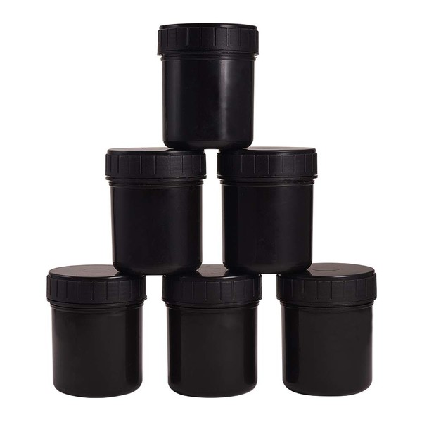 WANDIC Plastic Paint Cans, 6 Pcs Black Empty Plastic Paint