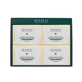 Weft Bamboo Salt Premium Natural Essence Soap Set 100g 4pcs / 씨실 밤부솔트 프리미엄 내추럴 에센스 비누 세트 100g 4개입
