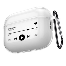 for Clear AirPods Pro 2 Case for Women Girls Girly Cool Funny Music Player Design,Full-Body Airpods Pro 2nd Generation Case with Keychain,Shockproof Protective Cover