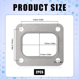 Tinoaly 2pcs T4 Turbine Flange Gaskets, Silver Stainless Steel Turbo Turbine Inlet Gaskets for T4 T04E T66 T70 GT35 GT40 Turbochargers