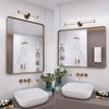 CHARMOR 24x36 Brushed Gold Bathroom Mirror, Metal Gold Framed Vanity