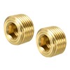 sourcing map Brass Pipe Plug 3/8 NPT Male Thread Hex