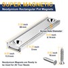 UCINNOVATE Neodymium Rectangular Pot Magnets with Counter Bore, 60x13.5x5mm Bar