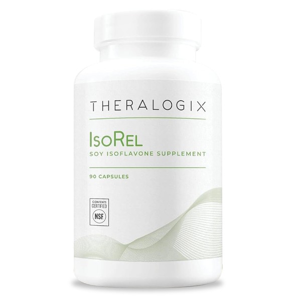 Theralogix IsoRel Whole Soybean Extract Supplement - 90-Day Supply - Menopause Support to Aid Hot Flashes - Prostate Health Support for Men - NSF Certified - 90 Capsules