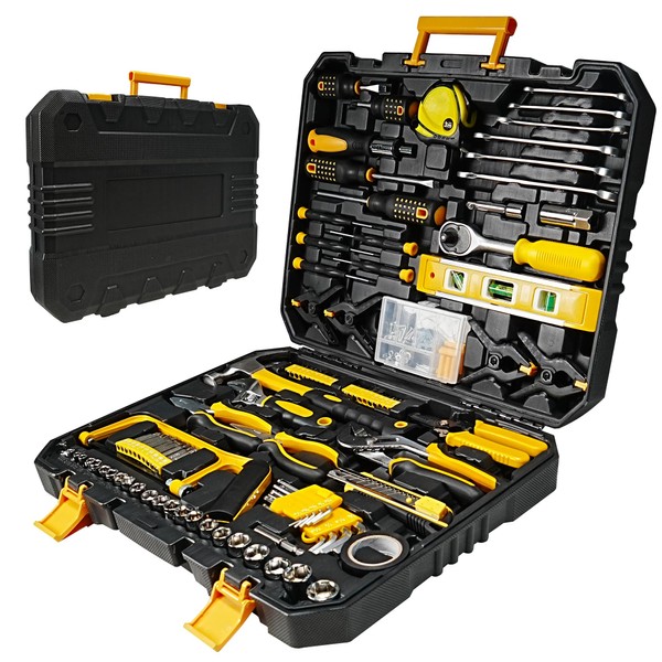168-Piece Tool Kit in Toolbox Storage Case, Multi-Purpose Automotive and