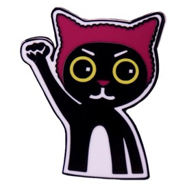 Fighting Black Cat Brooch Cartoon Lovely Animal Pin Mental Badge for Clothing Bags Jacket Backpack Accessory Decor DIY Women Girls Jewelry Gift