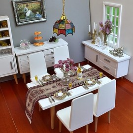 iLAND Dollhouse Accessories 1:12 Scale Tea Set, Tableware and Mini Food (Elegant)