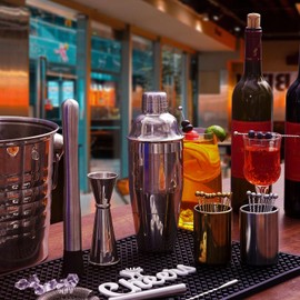 Lexenic 12Pack Metal Cocktail Picks + Holder Kit, Premium 304 Stainless Steel Cocktail Toothpicks,Reusable Skewers,Garnish Picks, Martini Picks for Olives Appetizers Fruit (12 Threads Golden)