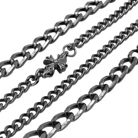 UNIQSUM Double Cross Wallet Chain Trucker Biker Punk Key chain (Gun-Metal)