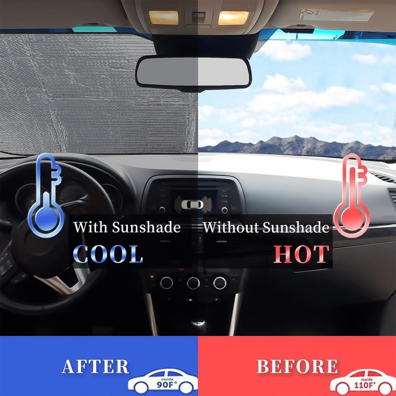 Funny Skull Car Windshield Sunshade for Big Cars, Skeleton Sun