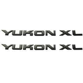 2Pcs New Liftgate/Door Letter Nameplate Emblem SUV HD Badge Sport Compatible with Yukon XL (Matte Black)