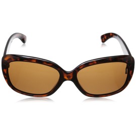 Foster Grant Women's Election Wrap Polarized Sunglasses, Tortoise/Brown, 58 mm