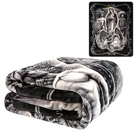 JPI Plush Throw Blanket - La Reina - Queen Bed 79"x 95" - Special Edition Faux Fur Blanket for Beds, Sofa, Couch, Picnic, Camping