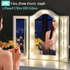 LUXFURNI Vanity Lighted Tri-fold Makeup Mirror with 10 Dimmable LED
