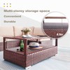 DIMAR GARDEN Outdoor Coffee Table Wicker Patio Rattan Side Table
