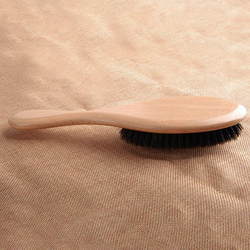 Natural Boar Bristle Hair Brush Wooden Paddle Hairbrush Detangling Hairbrush