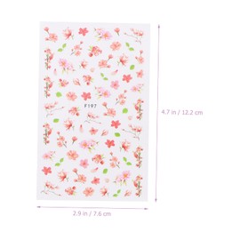 Healvian 40sheets Cherry Blossom Nail Art Stickers Colorful Flower Nail Decals for DIY Manicure for Women and Girls Easy to Apply for Home Salon Use