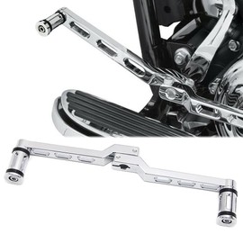 Dreamseek Motorcycle Heel Toe Gear Shift Lever + Shift Peg for Harley FL Softail / Touring Electra Glide Road King Tri Glide Trikes Shifter Levers (Chrome)
