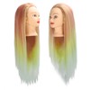 Hairdressing Mannequin Head Synthetic Braiding Hair Hairdresser Head Gradient Orange