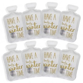 MIJOMA Set of 8 Hand Warmers for Bending, Reusable Pocket Warmers for Children and Adults, Heat Bending Cushion with Trendy Motifs, for Cold Days on the Go (Lovely Winter Time, 11.5 x 6.8 cm)