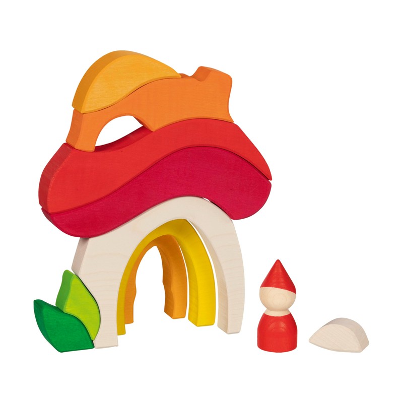 goki Evolution 58359 Mushroom House Made of High-Quality Maple Wood