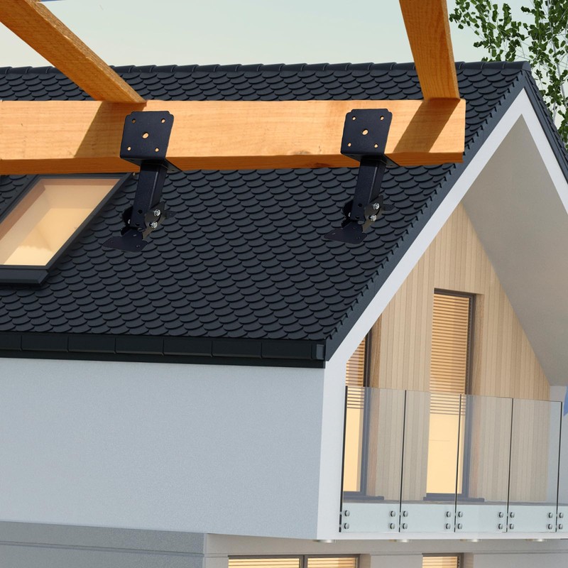 PUXILEM 3pcs Adjustable Angle Pergola Brackets Heavy Duty Roof Riser
